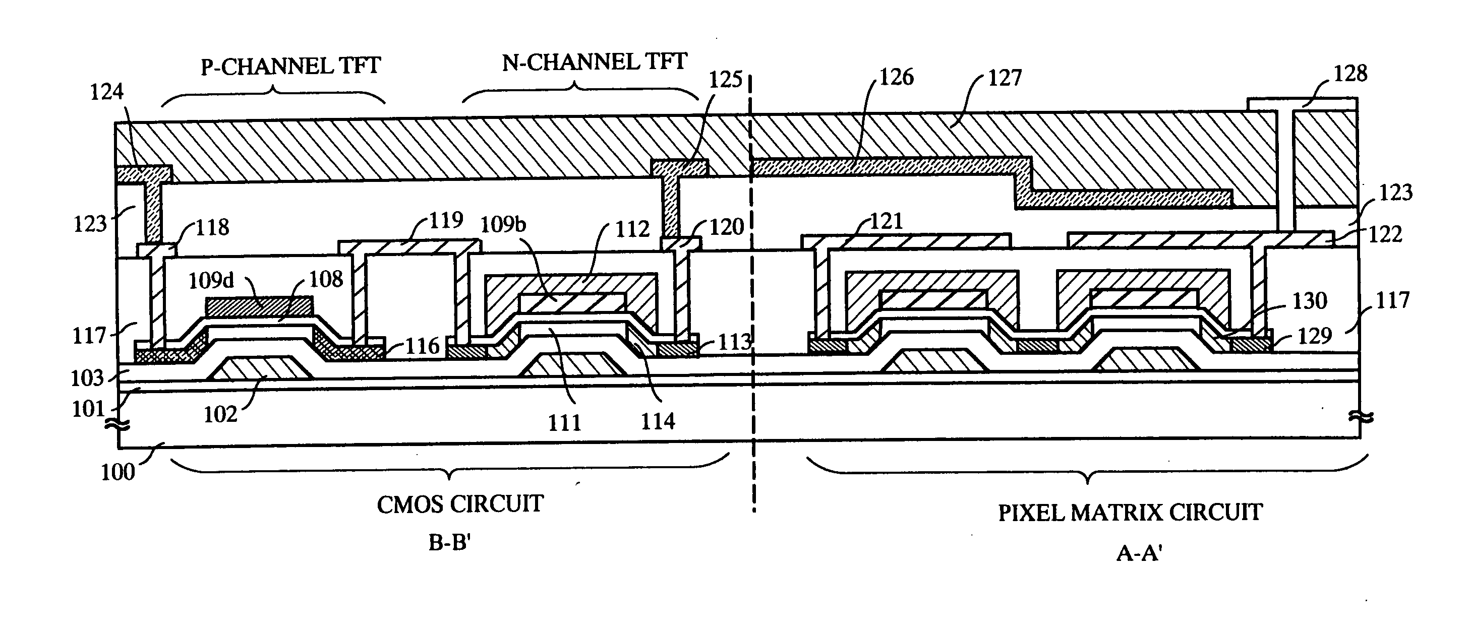Semiconductor device provided with semiconductor circuit made of semiconductor element 
and method of fabricating the same