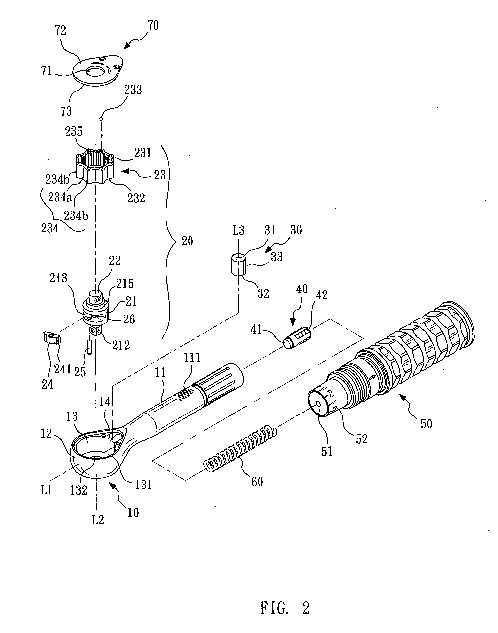 Torque wrench with constant torque