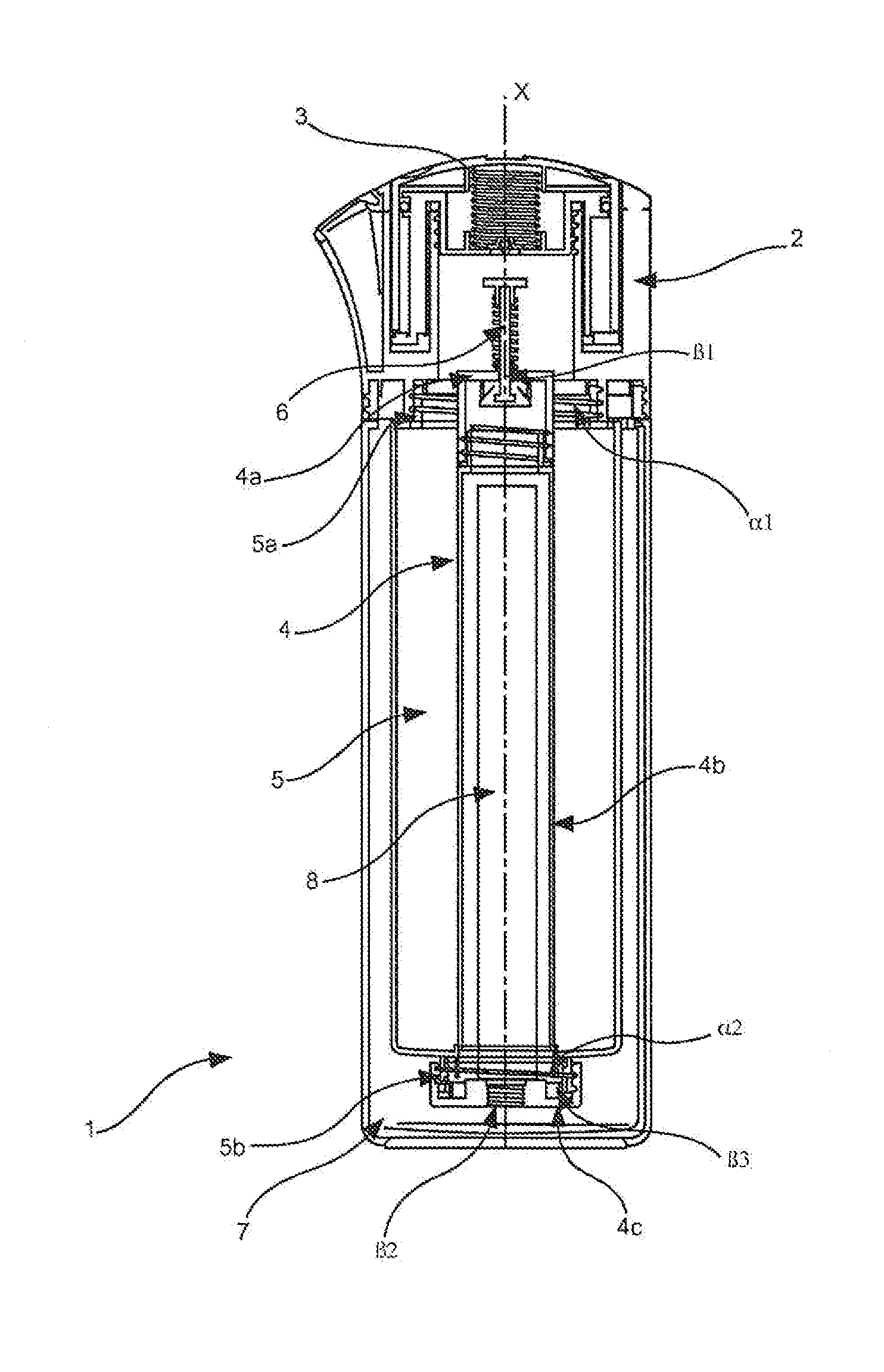 Mobile device for filtering a liquid under pressure, provided with a containment enclosure for a filter