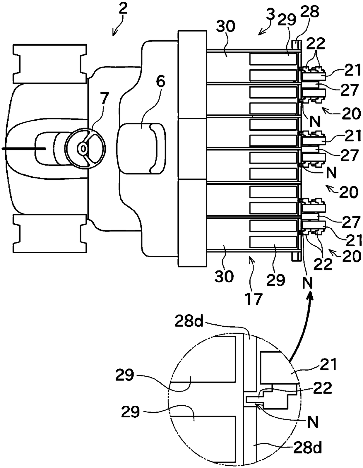 Seedling extraction guide member and seedling transplanter provided with same