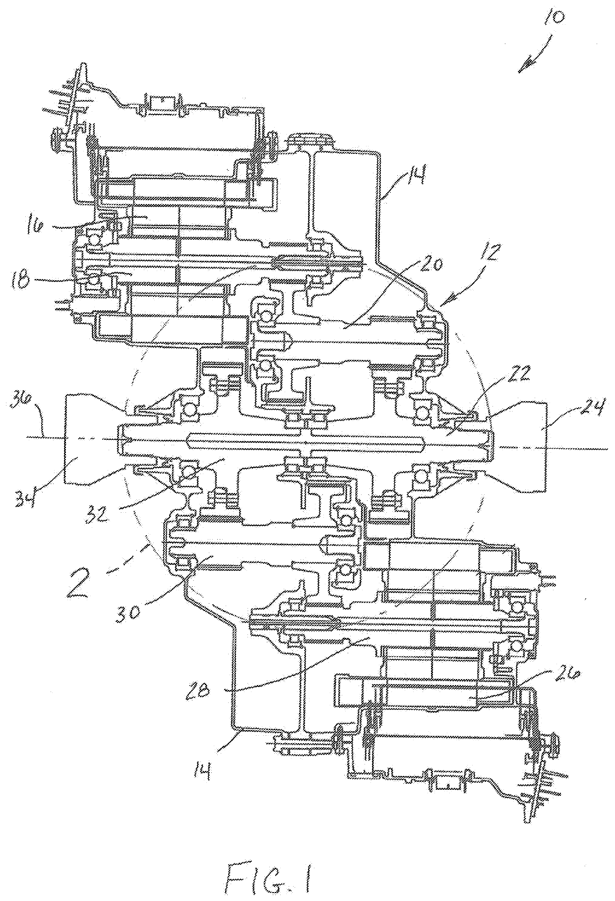 Bearing and shaft arrangement for electric drive unit