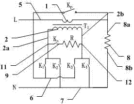 A switch switching device applied to a series AC voltage stabilizer