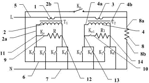 A switch switching device applied to a series AC voltage stabilizer