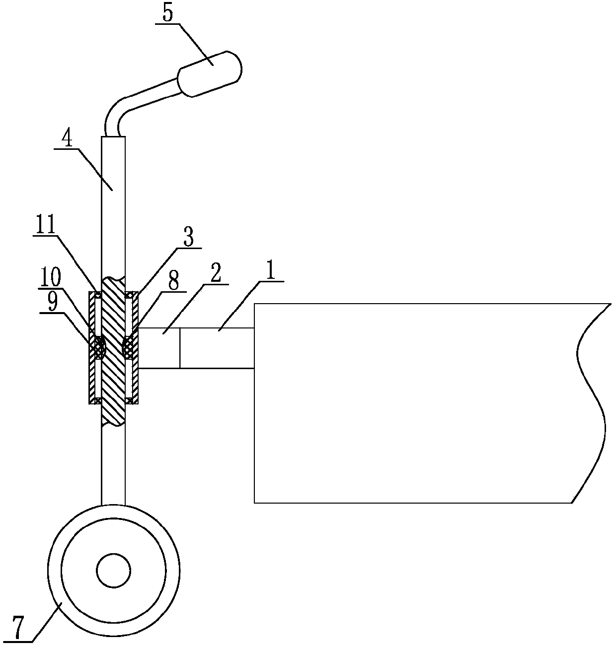 Forward and backward dual-purpose steering limiting device for electric transport vehicle