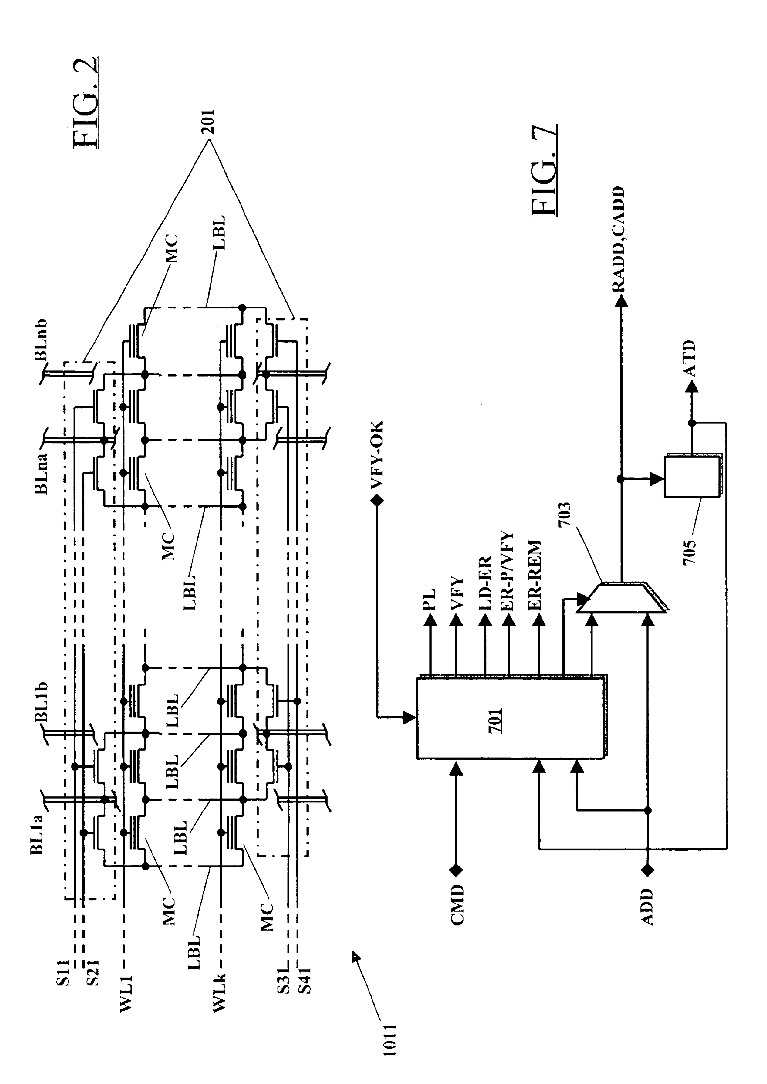 Line selector for a matrix of memory elements