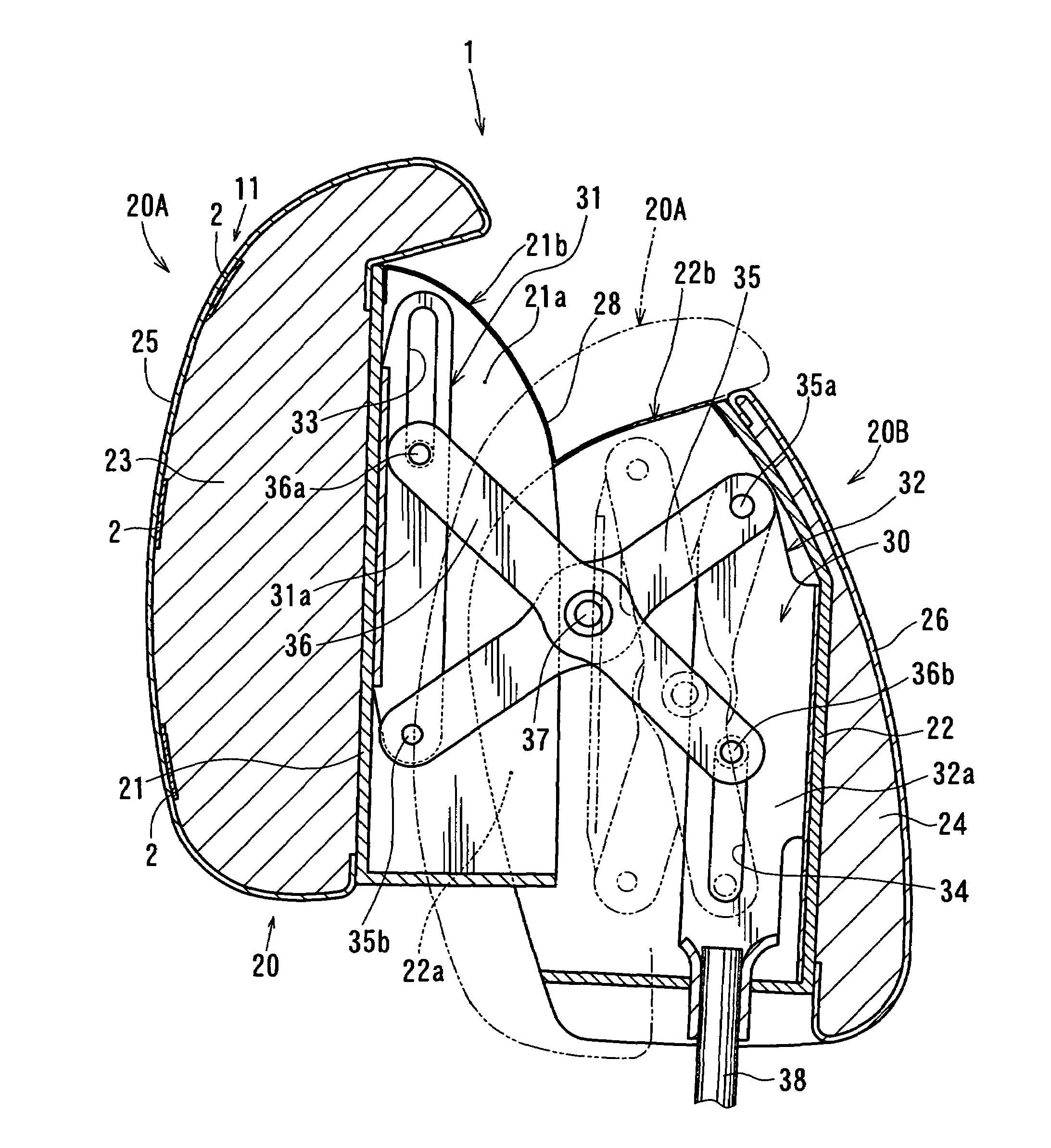 Head rest control device and active head rest