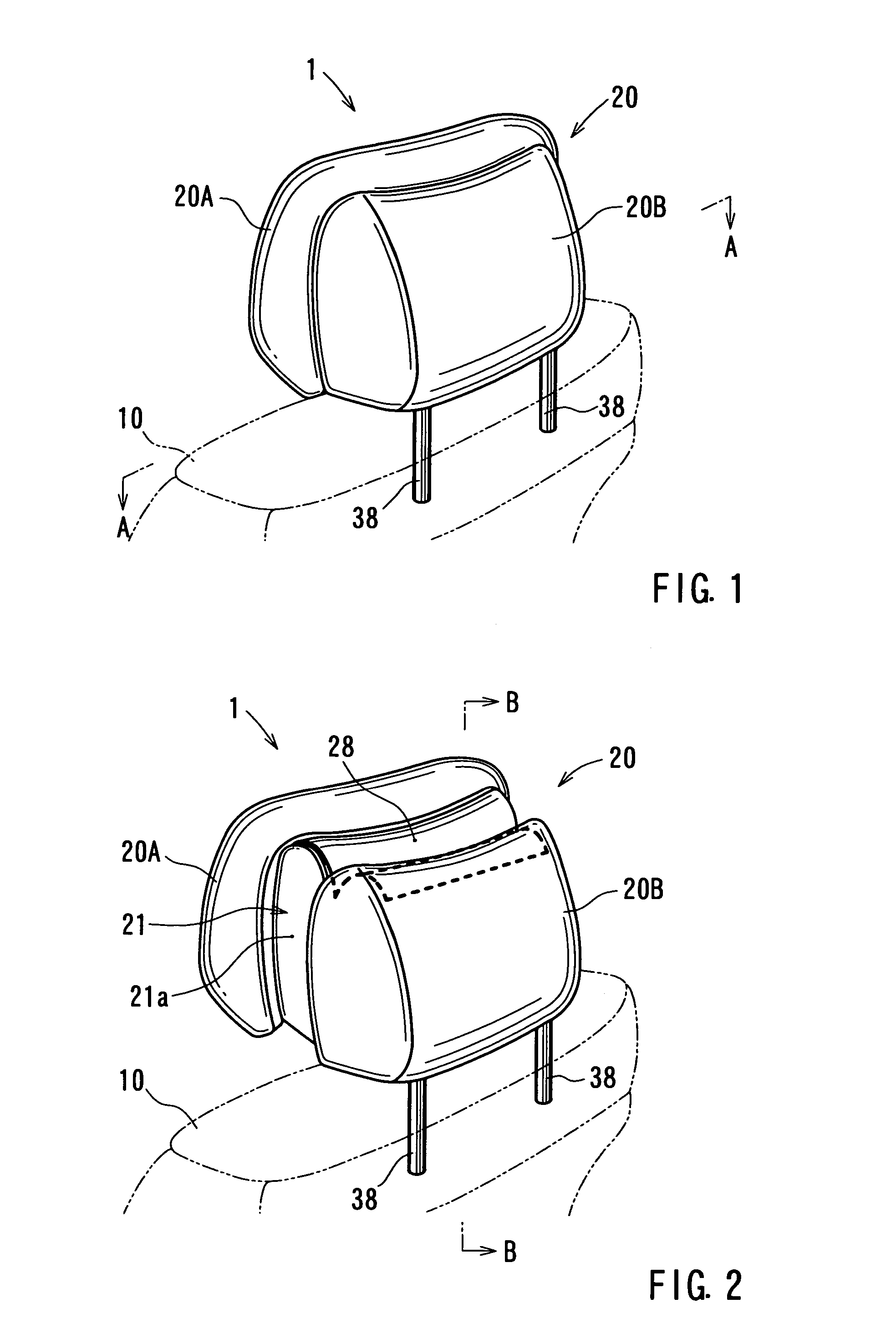 Head rest control device and active head rest