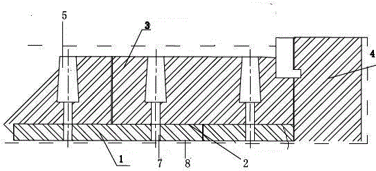 Molten tin bath bottom-brick structure