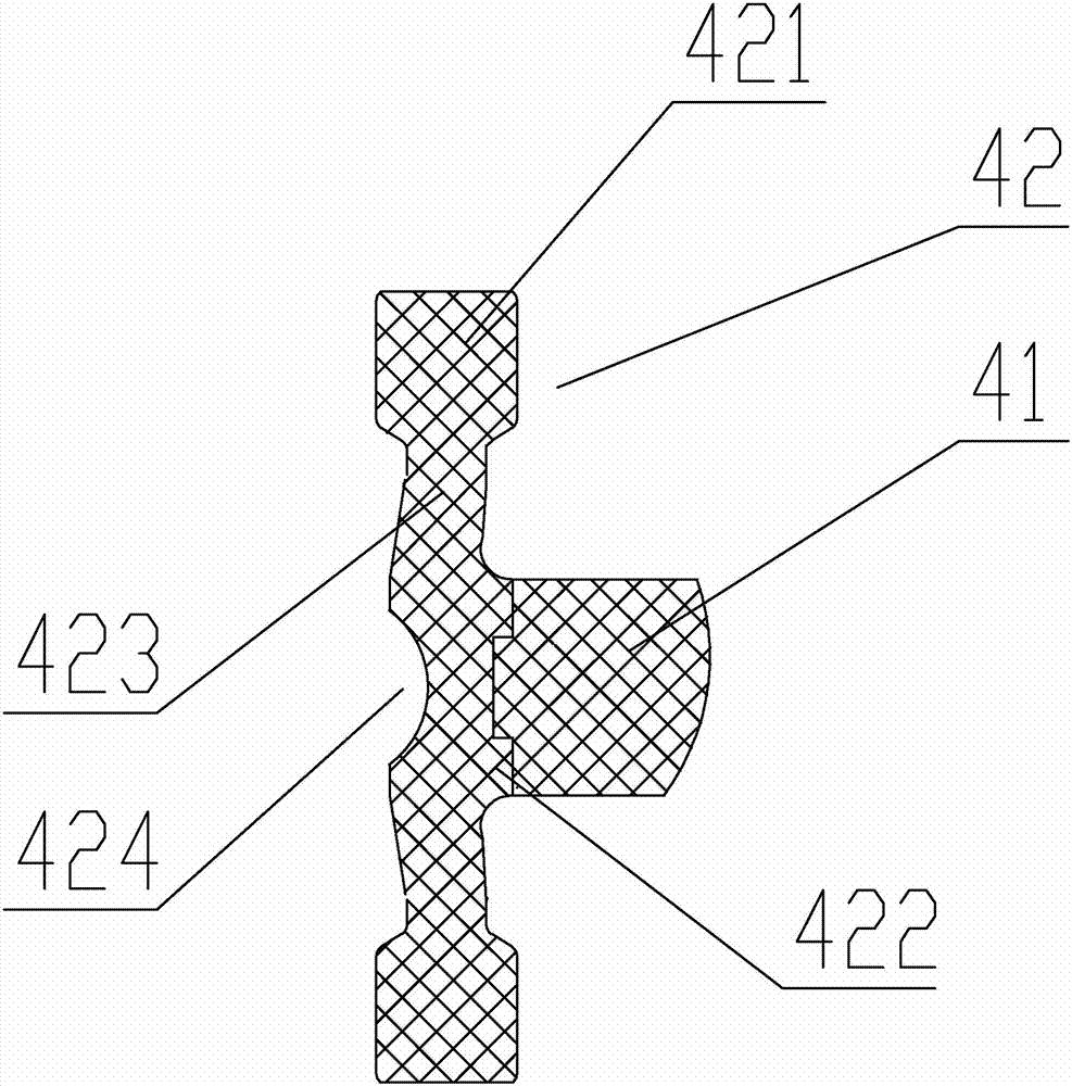 Water stop structure of movable working gate and sealing device
