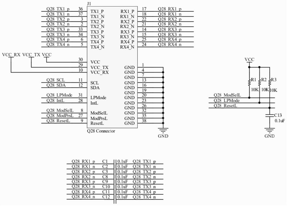 QSFP-based variable-power-consumption high-speed loopback test module