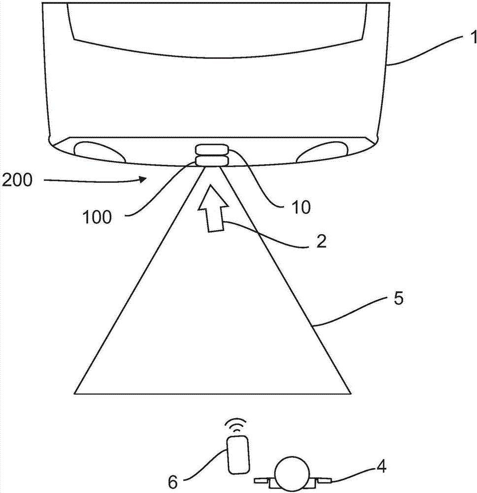 Optical device for exposure of a sensor device for a vehicle