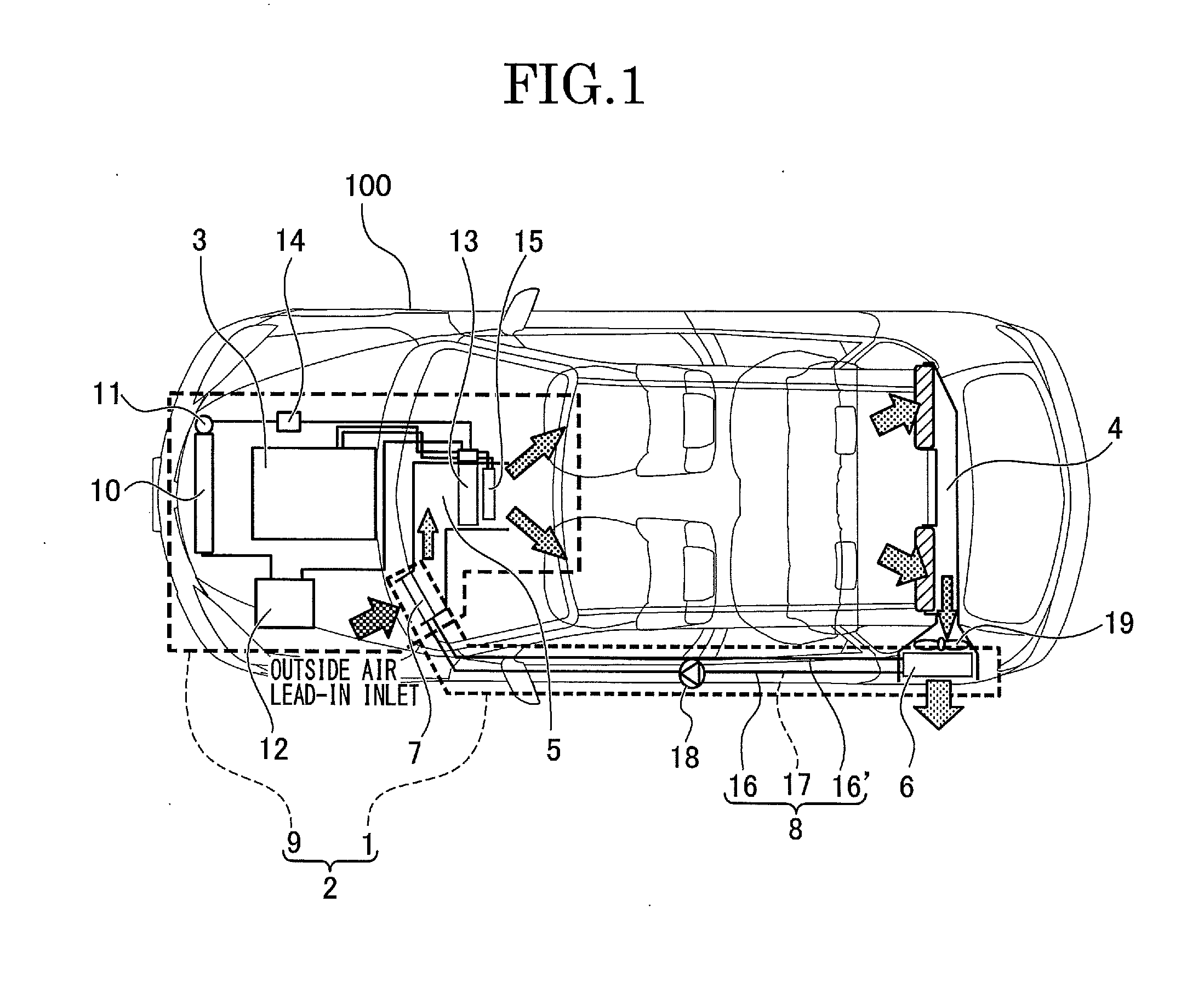 Ventilation load-reducing apparatus and vehicle air conditioner using the same