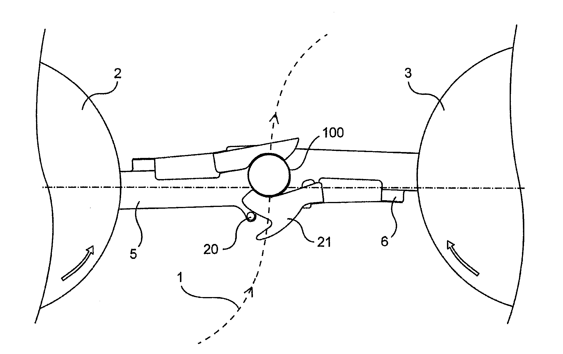 Container Holder Device Including a Leaf Spring, and a Container Treatment Installation Including Such a Device