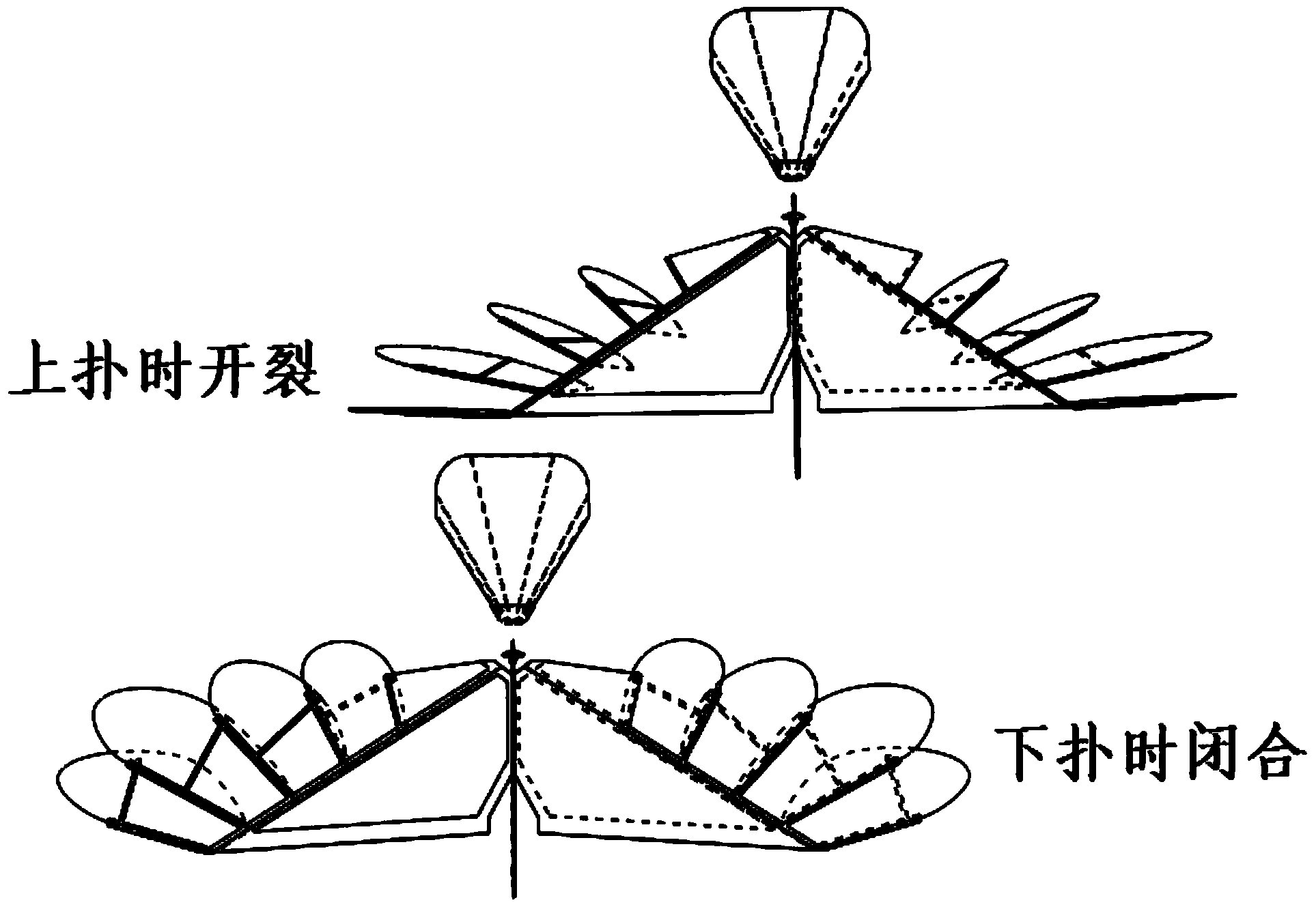 Feather cracking simulation lift enhancement mechanism of micro flapping aircraft