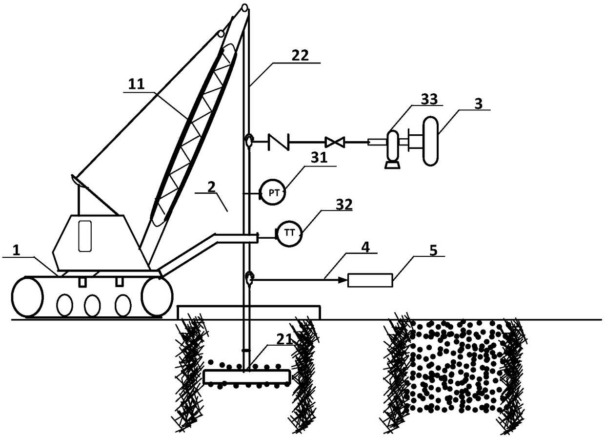 Large-diameter lath drill type in-situ remediation system