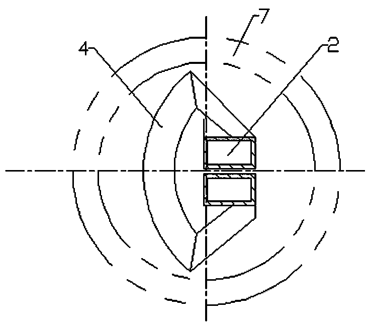Inner hole quenching inductor for dual-conical-surface bearing sleeve ring