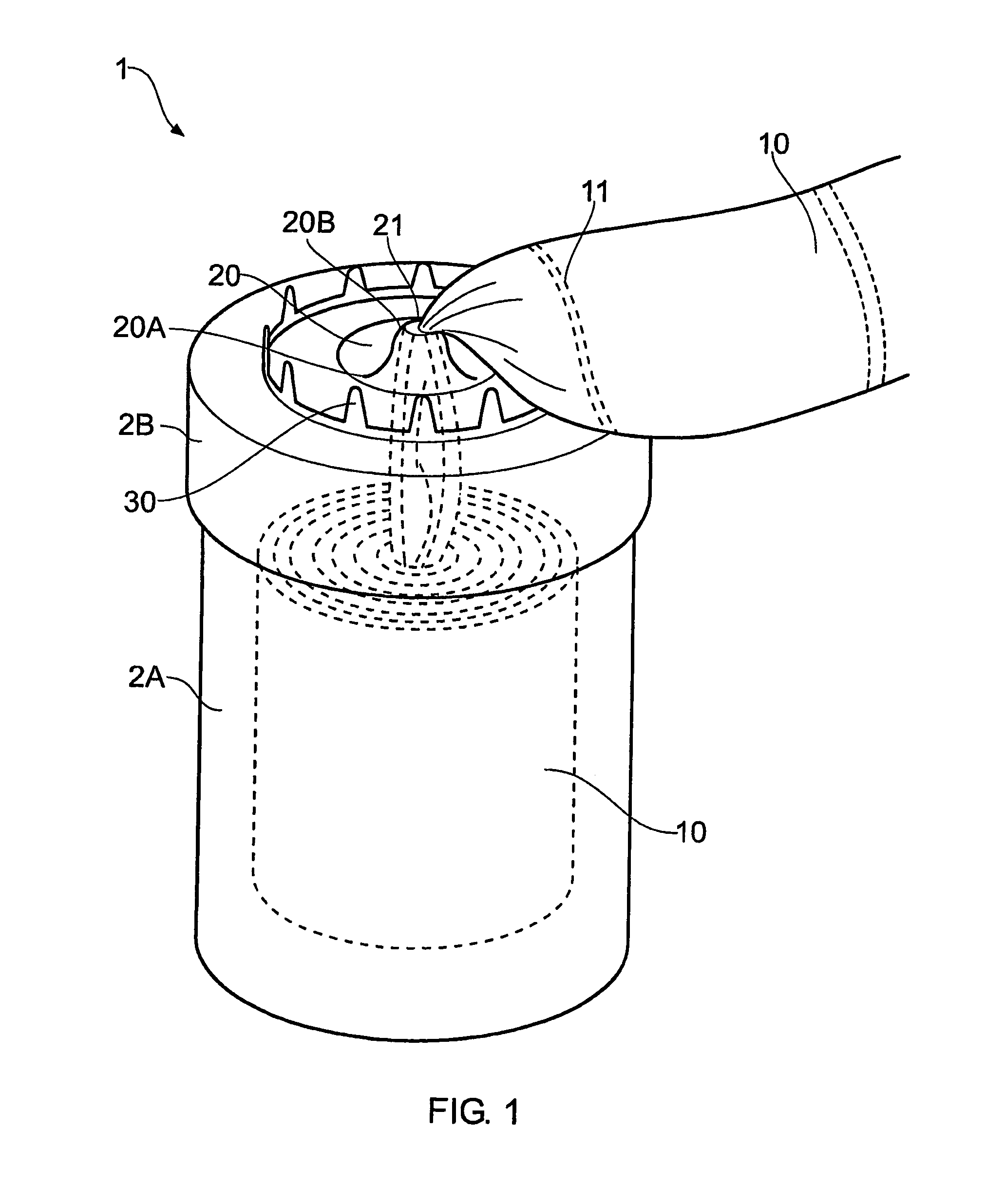 Container of wipes with dispensing nozzle