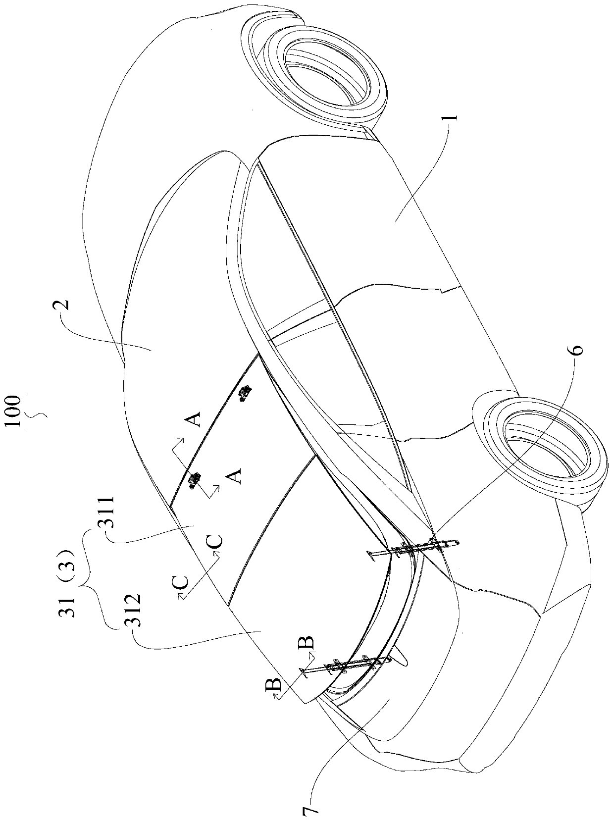 Vehicle top cover device capable of lifting and lowering, and vehicle