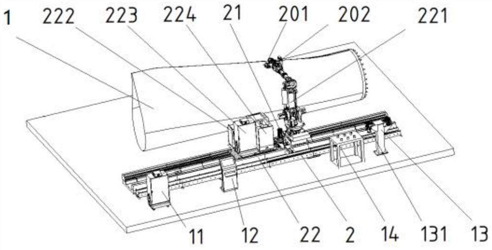 Large component surface impact shot blasting system and method