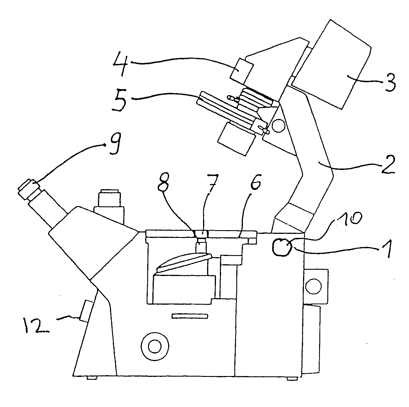 Arrangement for tilting an illumination carrier on an inverse light microscope