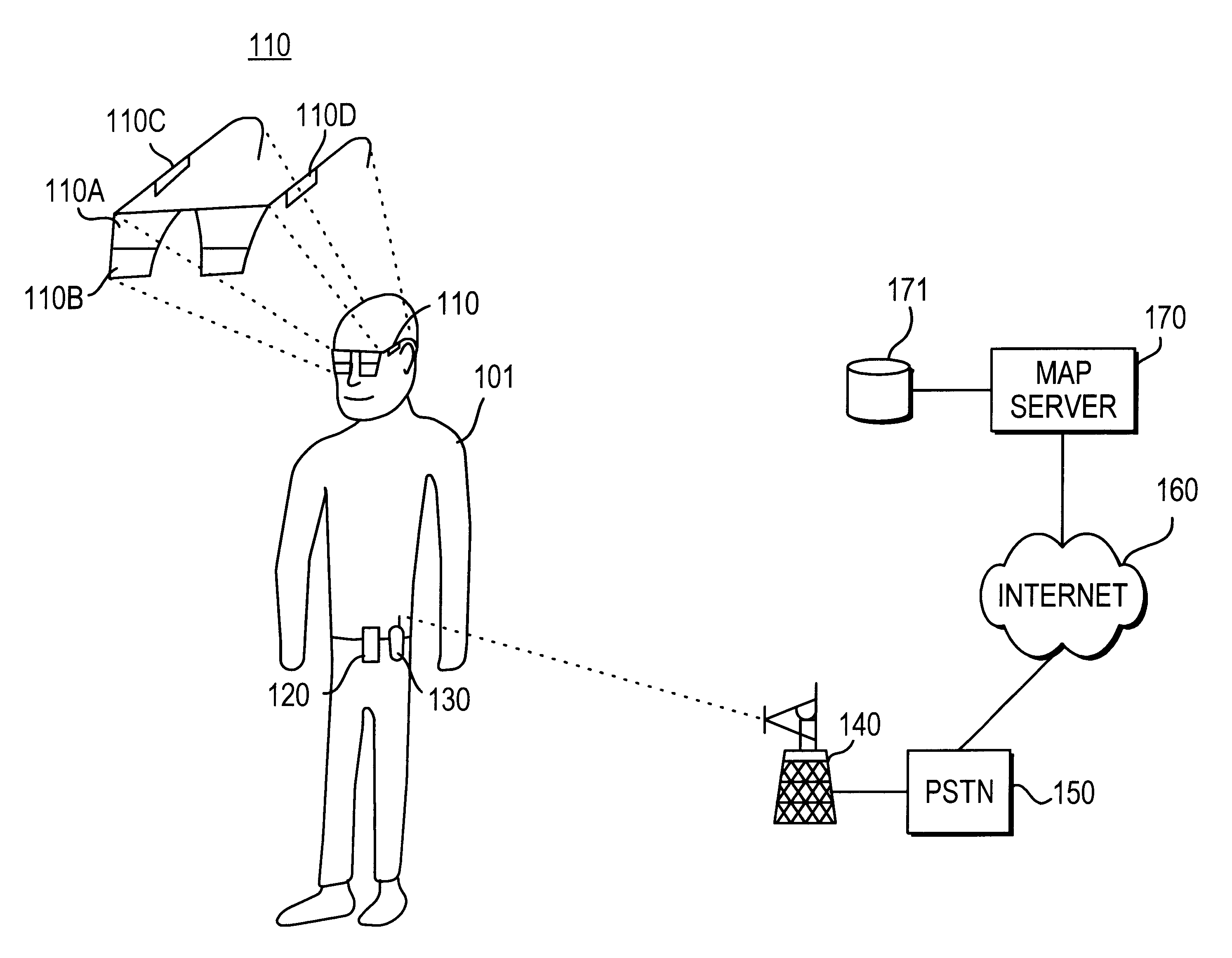 Portable map display system for presenting a 3D map image and method thereof
