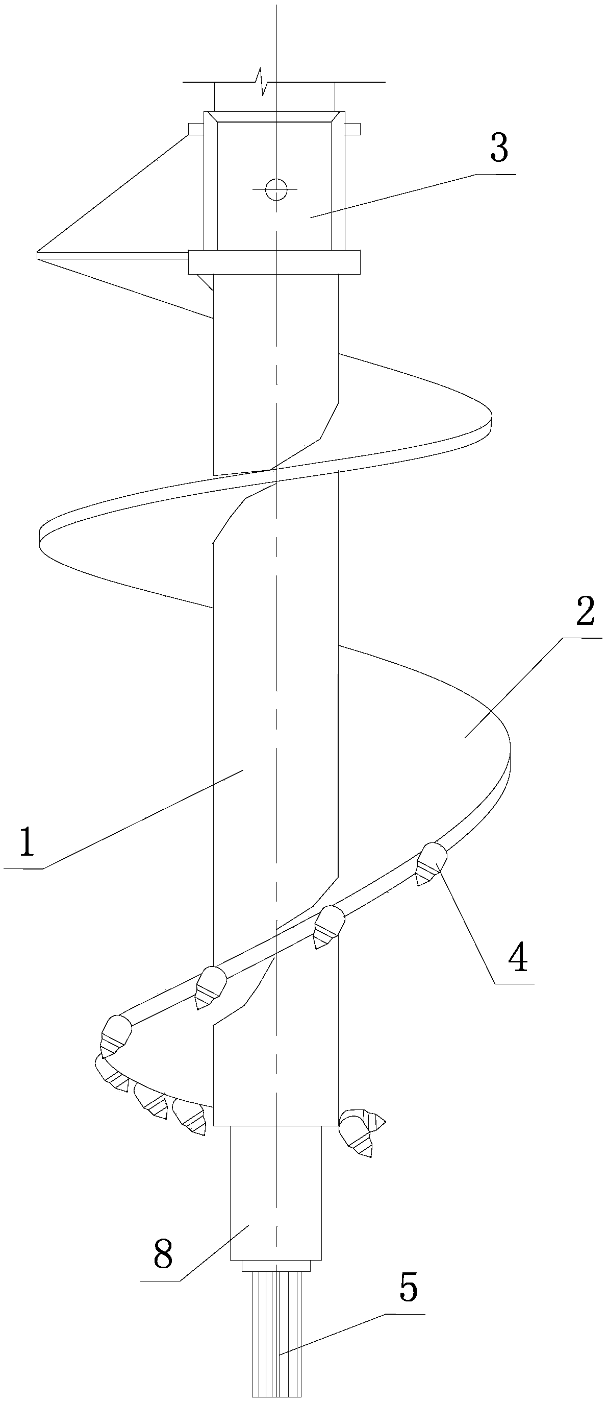 Drill bit for breaking waste pipe pile, and method for breaking waste pipe pile and pouring new pile