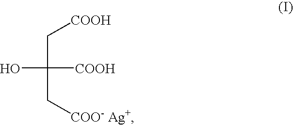 Anhydrous silver dihydrogen citrate compositions