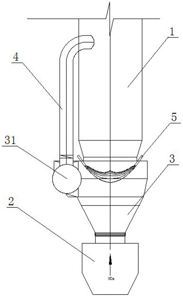 Cement kiln decomposing furnace with low-nitrogen type on-line rotational flow prechamber
