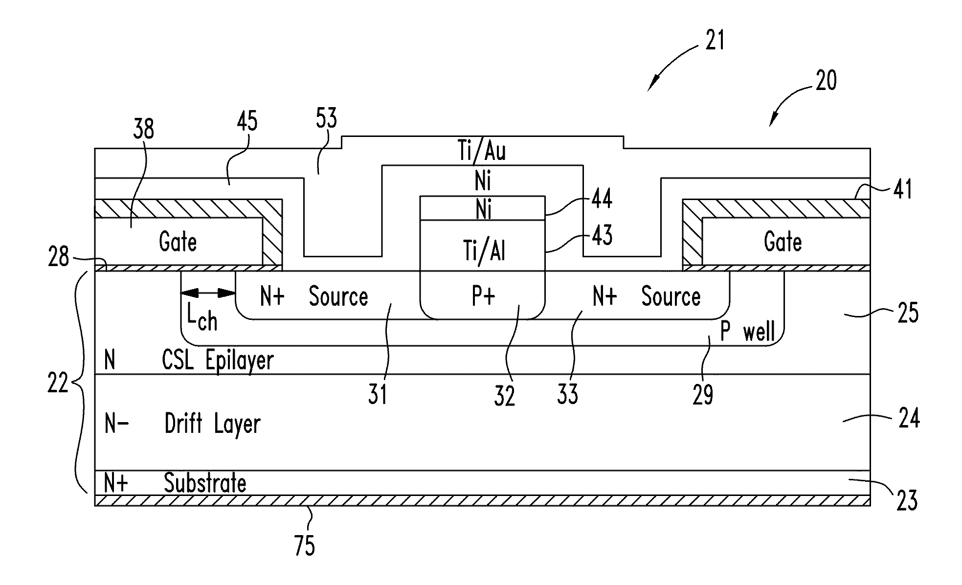 SIC power DMOSFET with self-aligned source contact