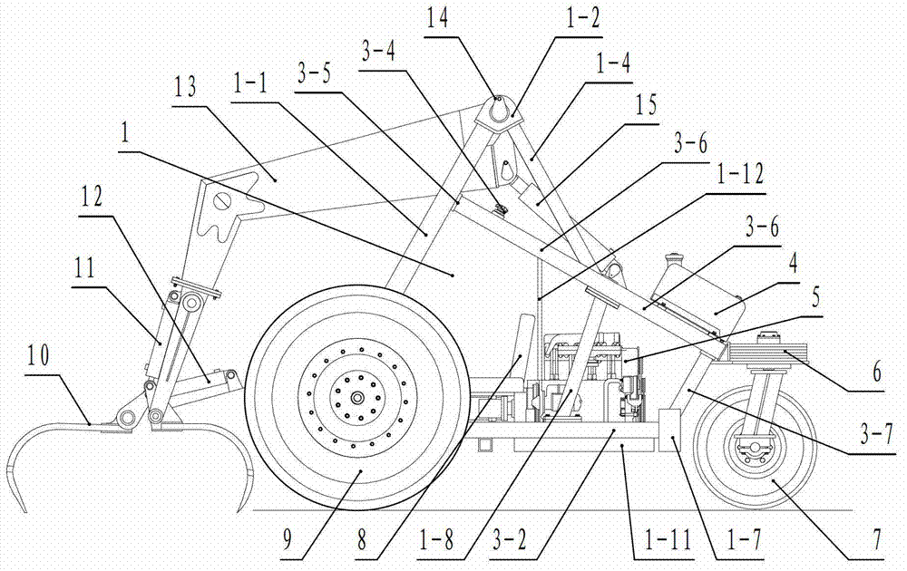 Truss type frame for self-propelled sugarcane harvesting and loading machine and duplexing as hydraulic oil tank