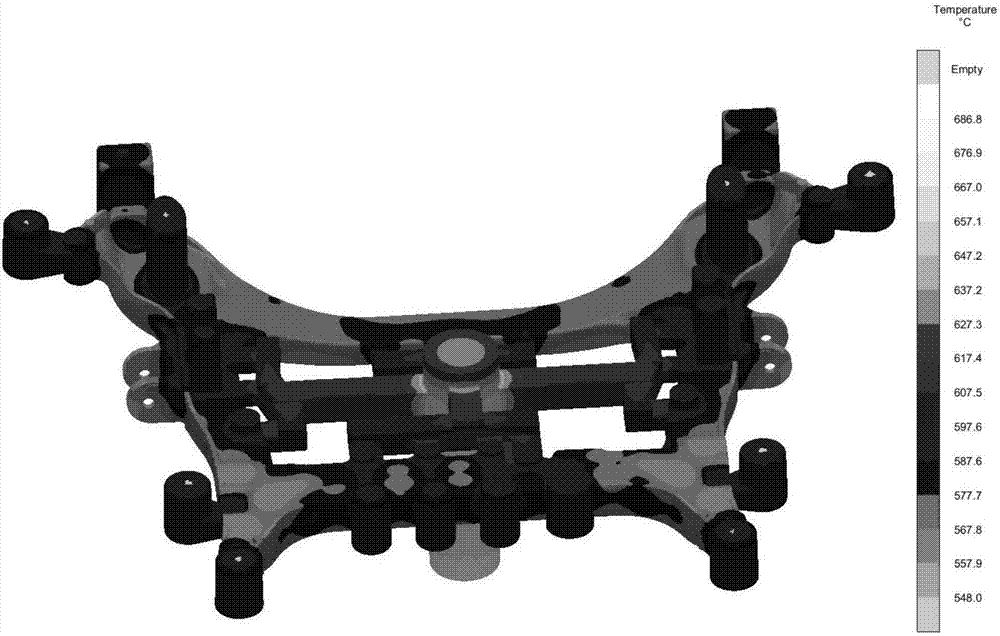 Low-pressure casting preparation method of aluminum alloy auxiliary frame