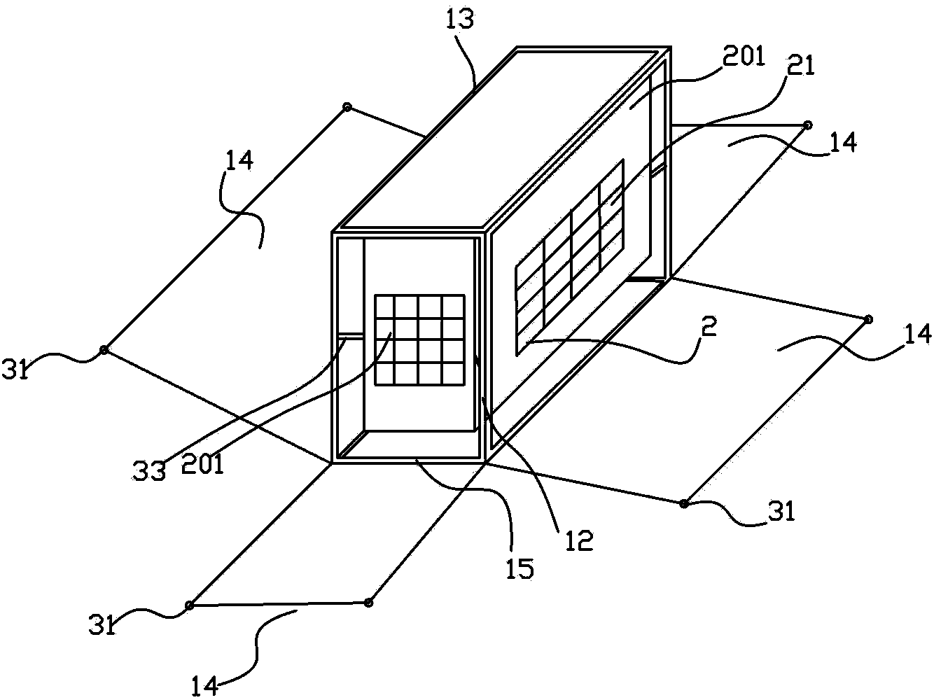 Modular skid-mounted rainwater collection cabin