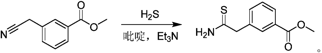 The synthetic method of 3-(2-amino-2-thioethyl) methyl benzoate