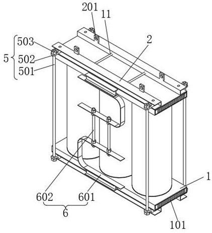 Dry-type transformer stable in bearing