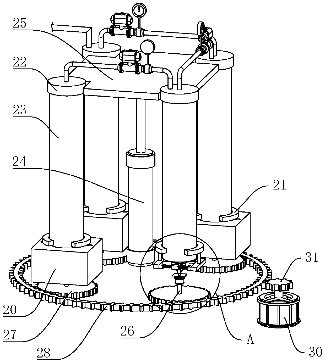 Energy-saving type water purification tool testing machine