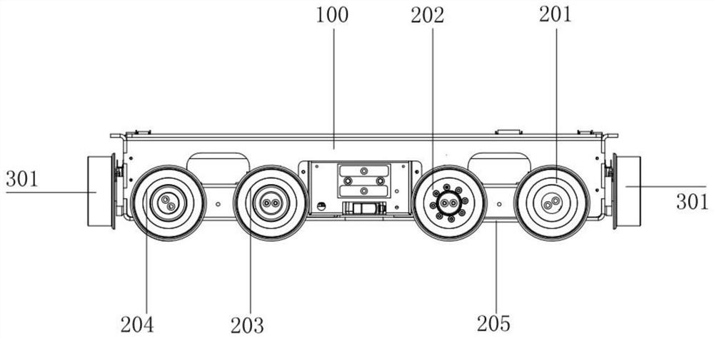 A sixteen-wheel four-way shuttle with transverse electromagnetic linkage