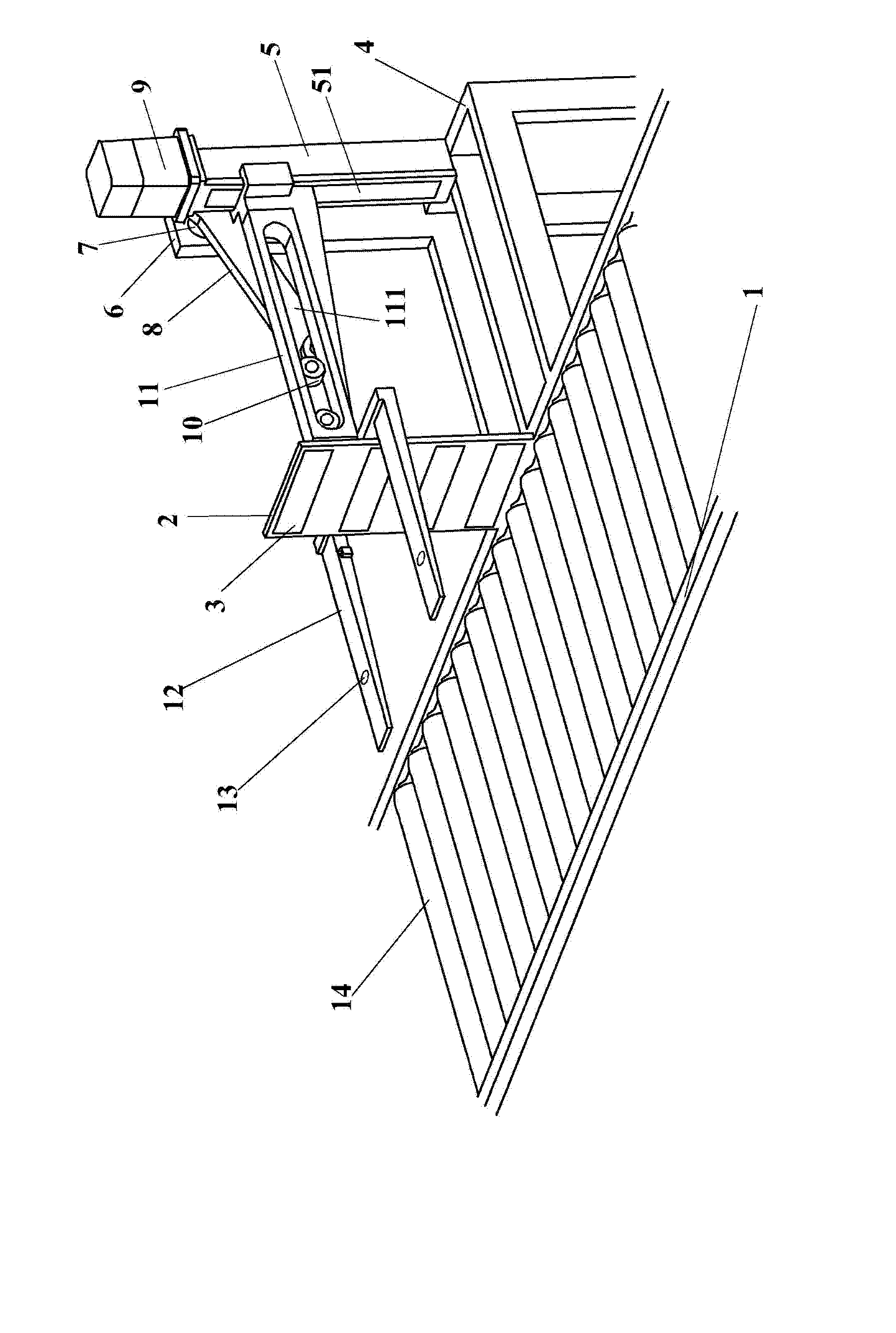 Cargo sorting device with card reader on baffle