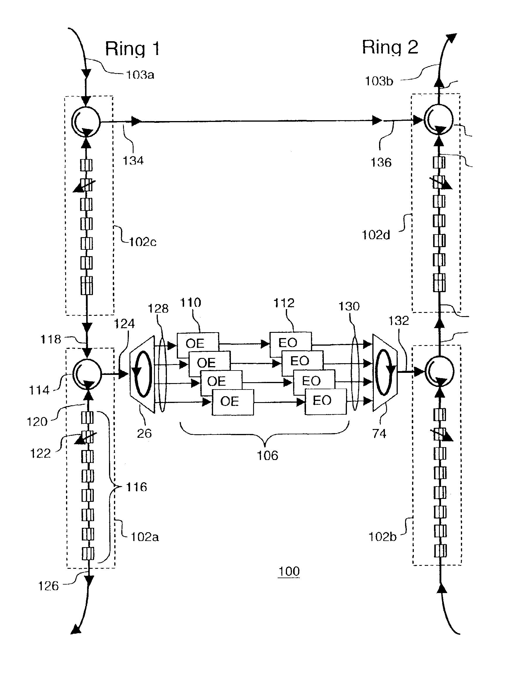 Optical ring interconnect