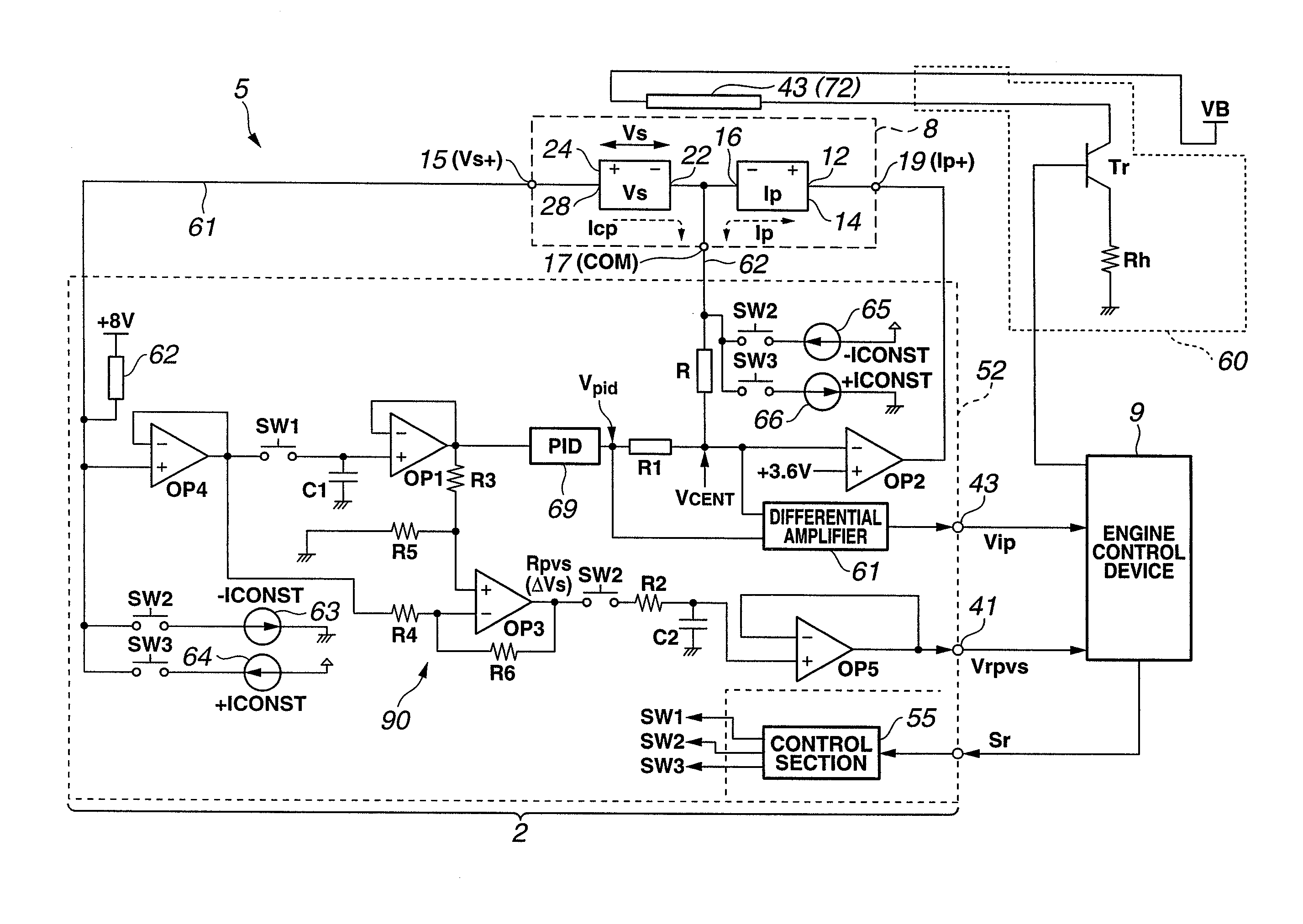 Apparatus and process for gas sensor control