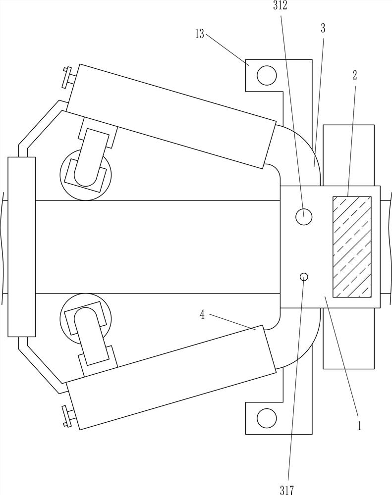 A wall-mounted plank side grinding equipment