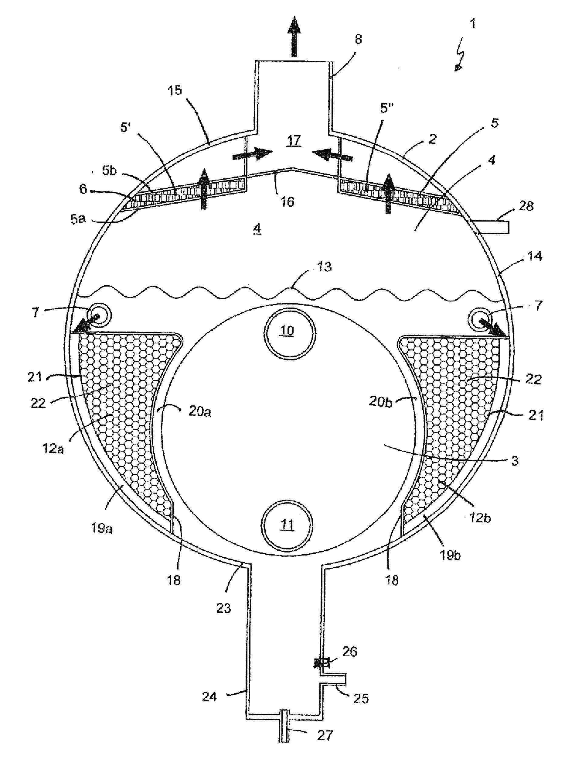 Device for separating droplets