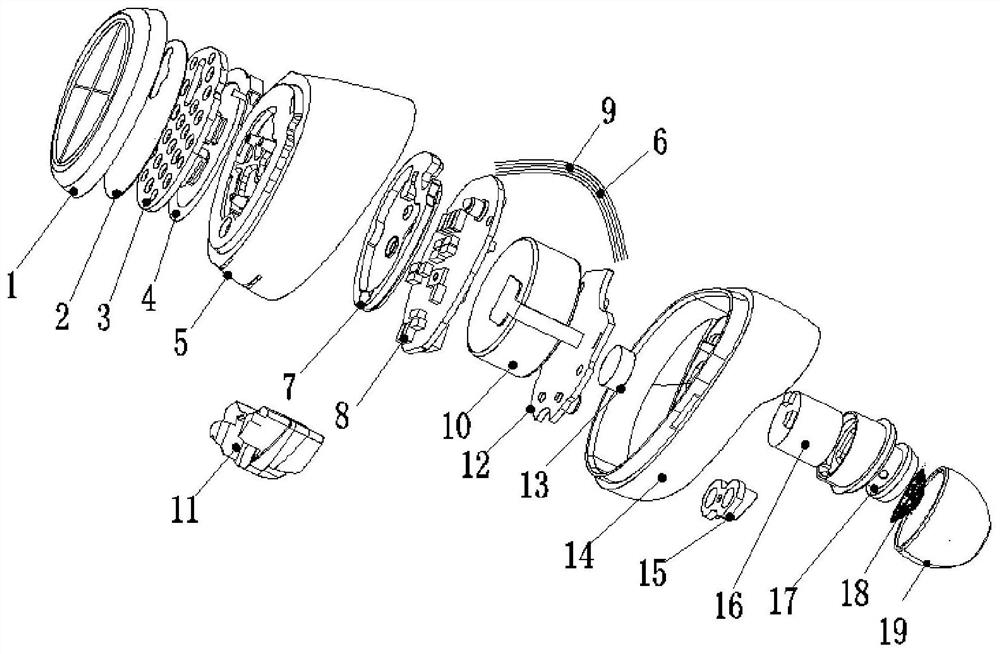 An earphone with a two-in-one and mutually beneficial touch key and antenna