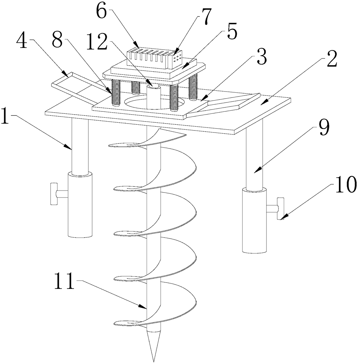 Planting and pit digging device for forestry industry