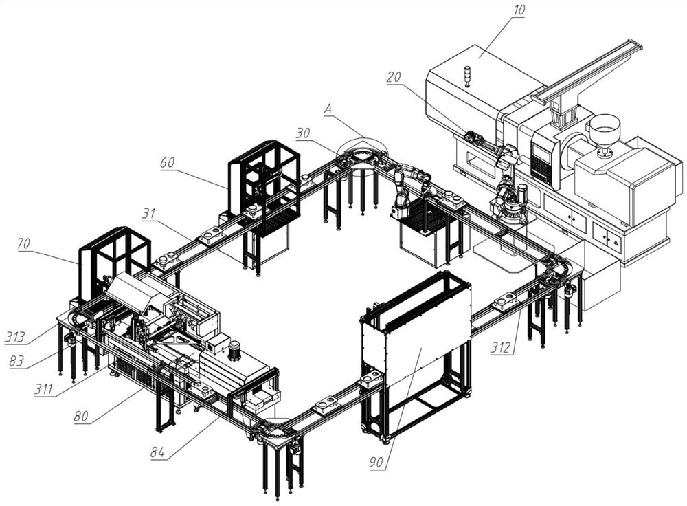 Flowerpot injection molding production line