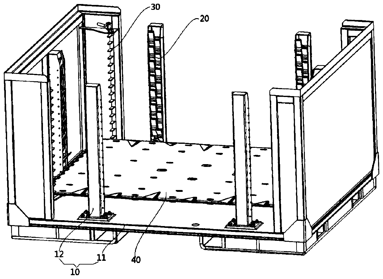 Automatic layering placement rack for workpieces