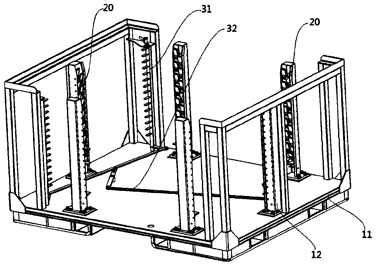 Automatic layering placement rack for workpieces