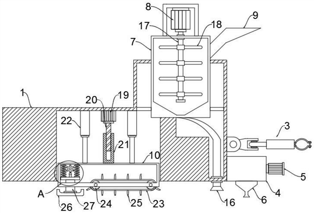 Highway bridge roadbed pavement construction device and construction method thereof