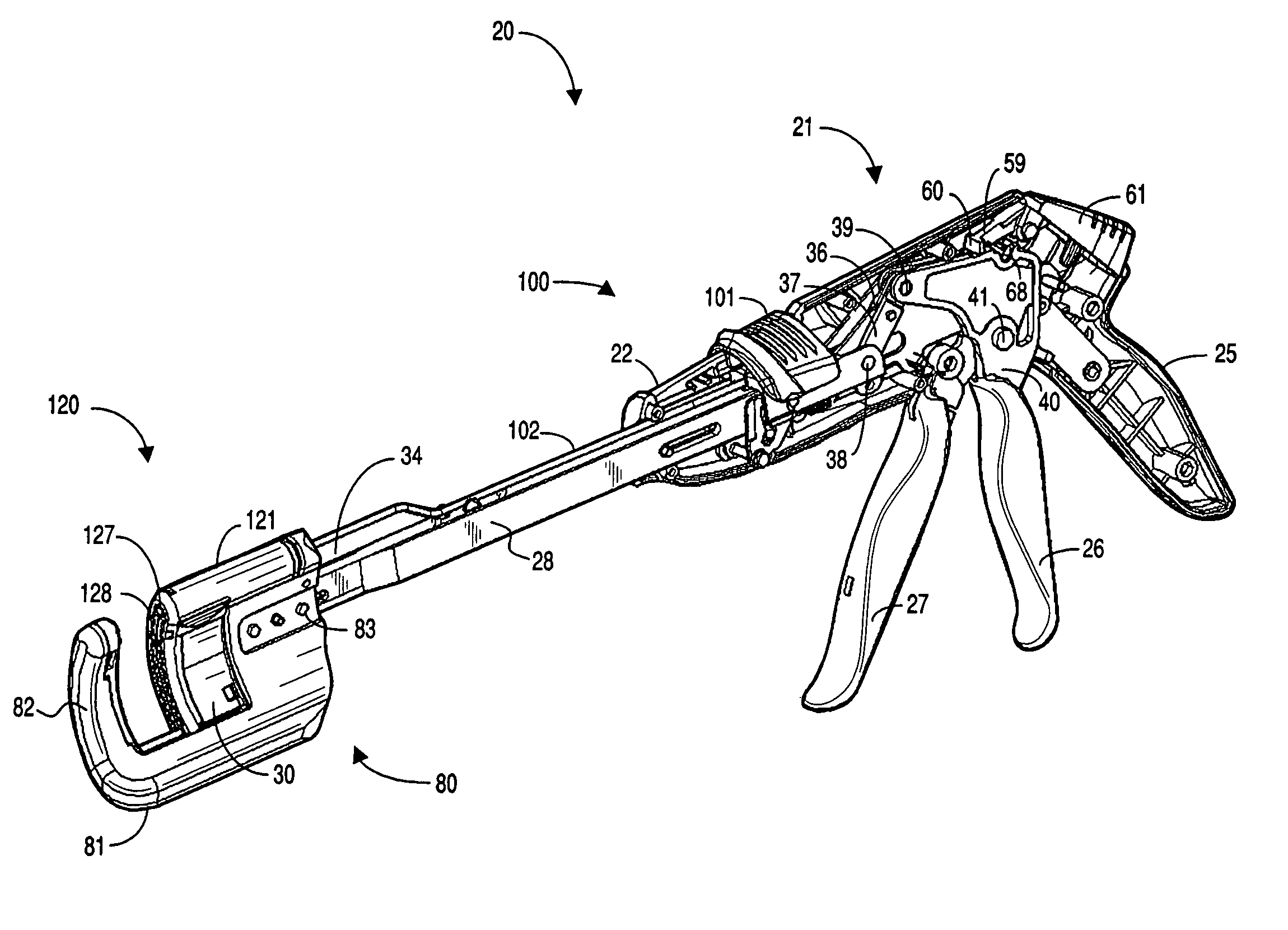 Retaining pin lever advancement mechanism for a curved cutter stapler