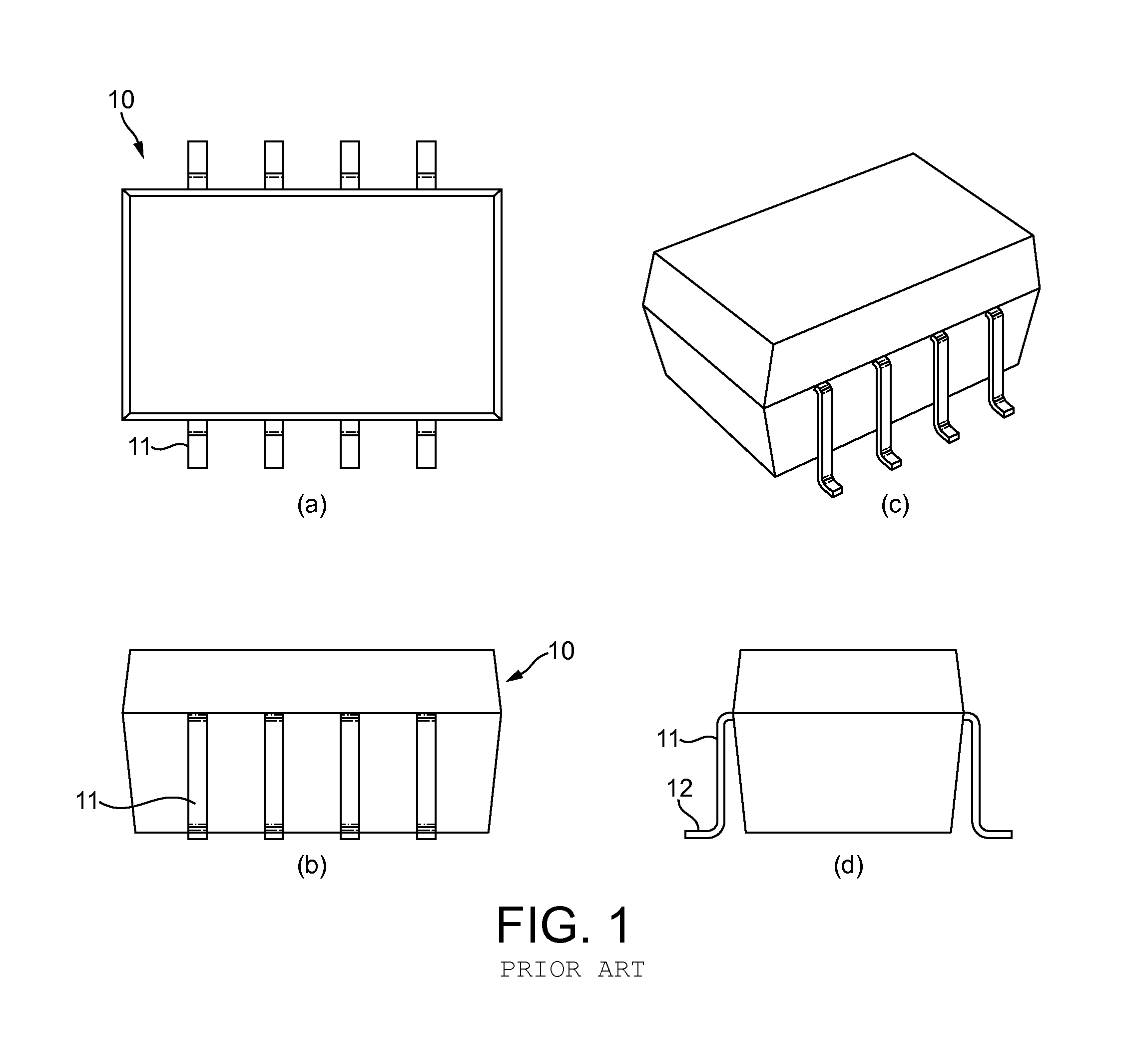 Electronic component for surface mounting