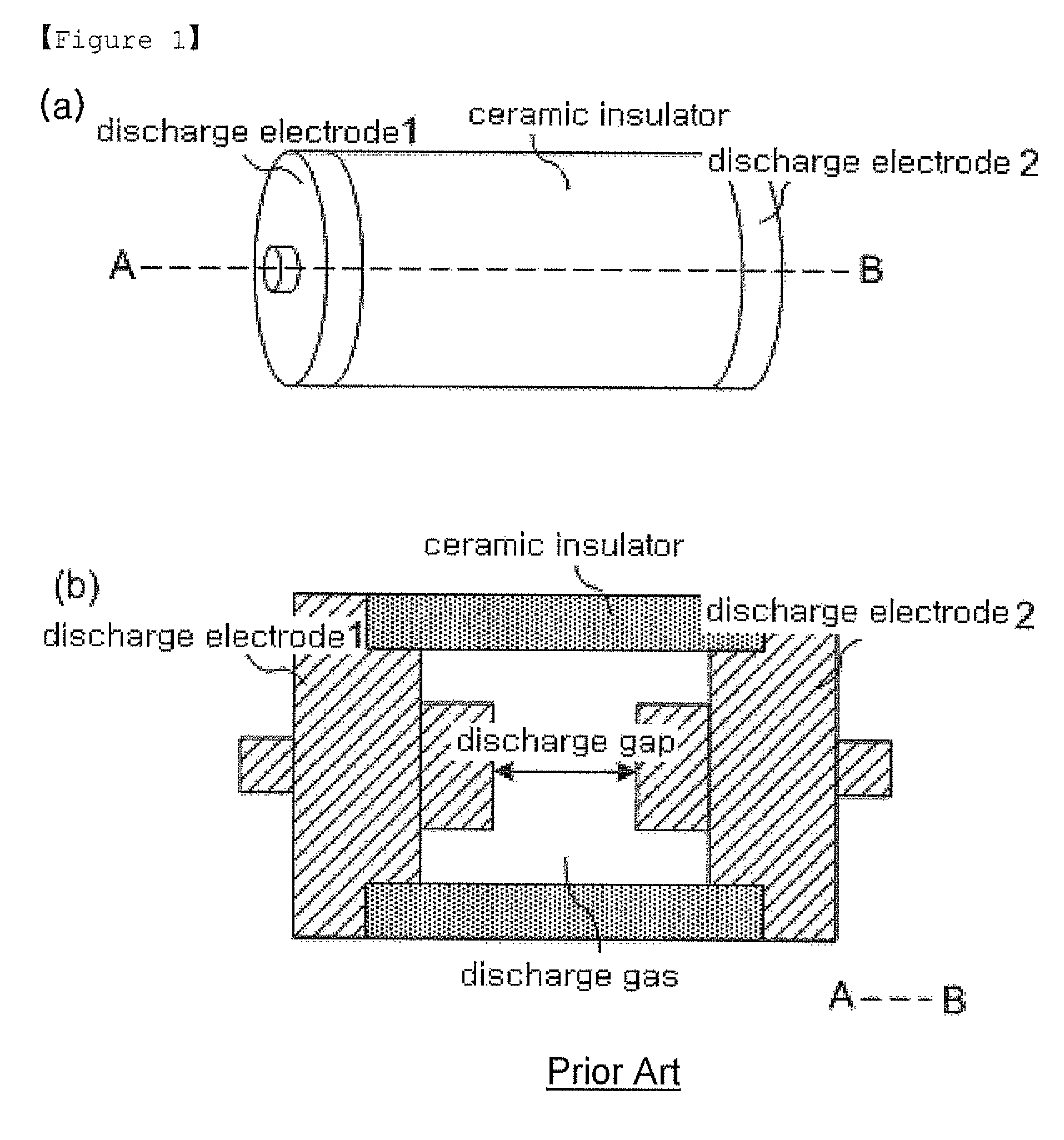 Discharge element with discharge-control electrode and the control circuit thereof